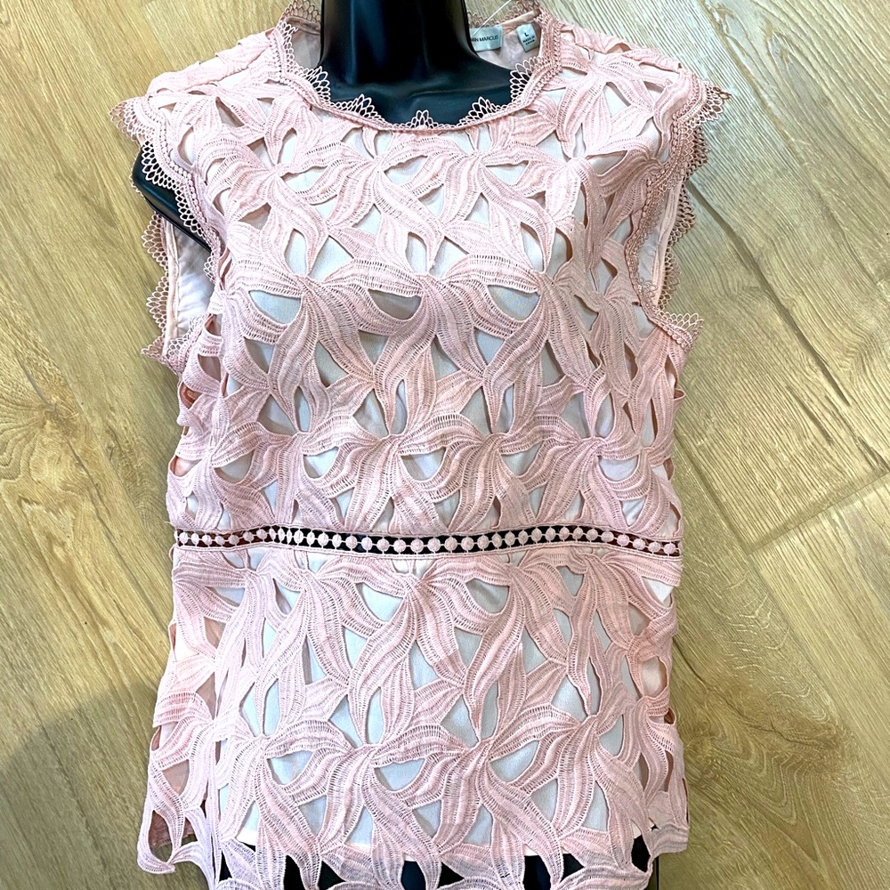 Neumann Marcus Pink lace over top